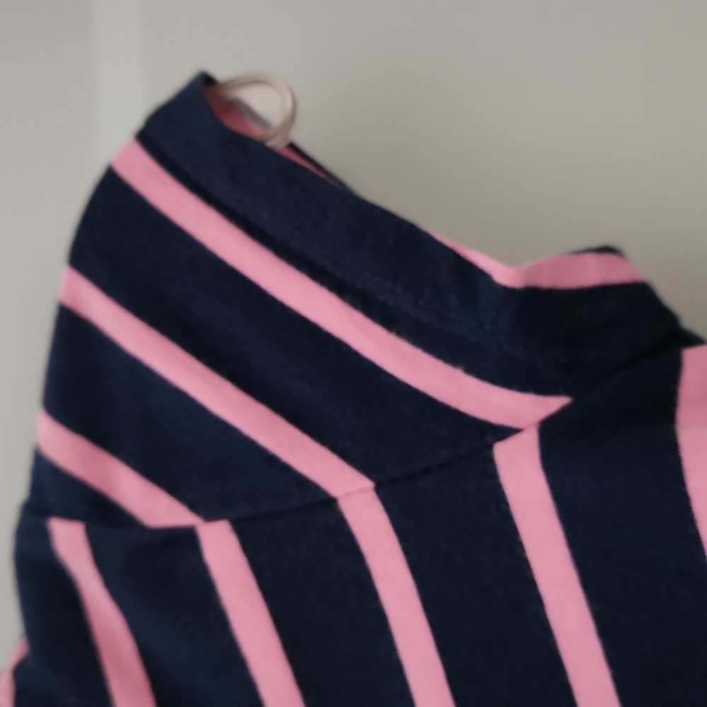 Ralph Lauren, Girl's, Dress,Sz 4/4T, Navy & Pink, Sh Sleeve w 2 Bottom Ruffles - Picture 4 of 8